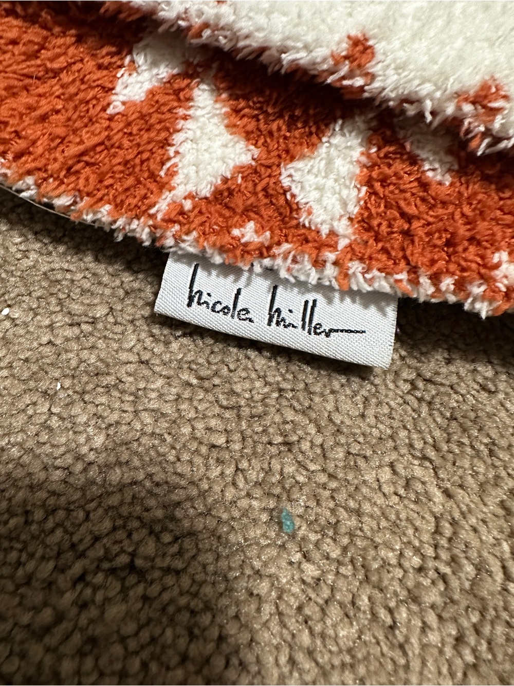Receiving Blanket - Rust Geometric Pattern - Picture 3 of 3